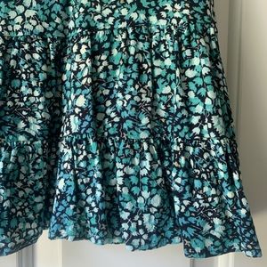 LOFT Peplum Double V Floral Shell, Size XS